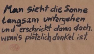 Man sieht die Sonne langsam untergehn ...